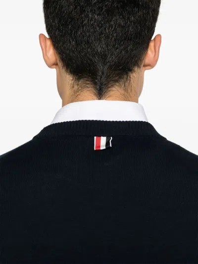 Thom Browne 4-bar Cotton Jumper In Black