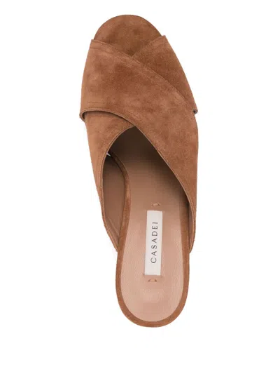 Casadei Crisscrossed Bands Suede Sandals