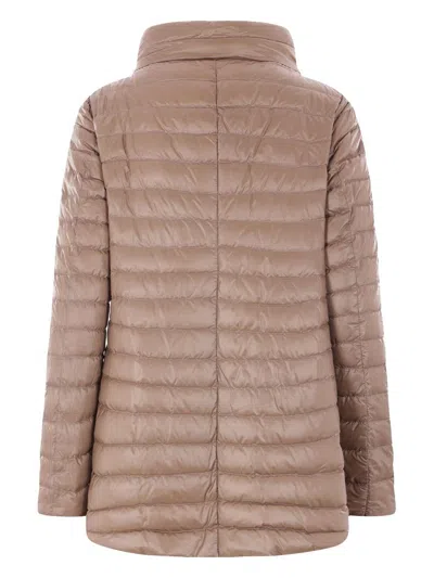 Herno A-shape Reversible Down Jacket In Ultralight Nylon In Neutral