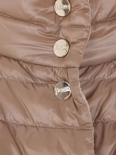 Herno A-shape Reversible Down Jacket In Ultralight Nylon In Neutral