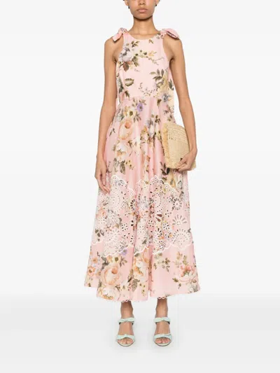Zimmermann Acacia Broderie Anglaise Linen Midi Dress