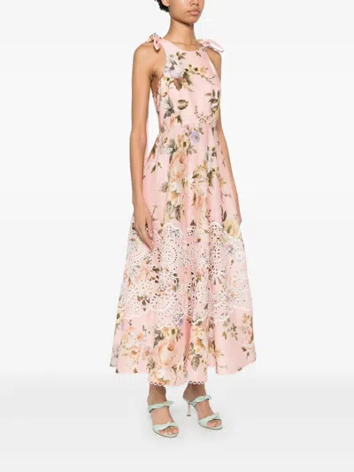 Zimmermann Acacia Broderie Anglaise Linen Midi Dress
