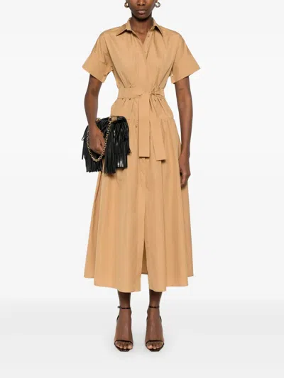 Max Mara Caramel-coloured Shirt Dress Women In Neutral