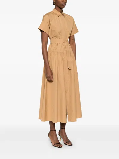 Max Mara Caramel-coloured Shirt Dress Women In Neutral