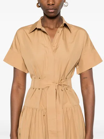 Max Mara Caramel-coloured Shirt Dress Women In Neutral