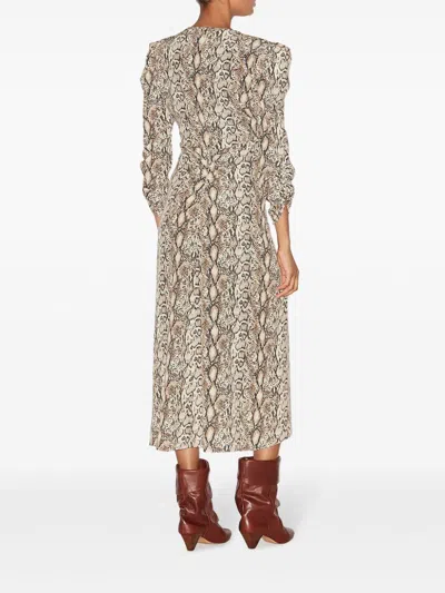 Isabel Marant Albini Gathered Silk Blend Midi Dress