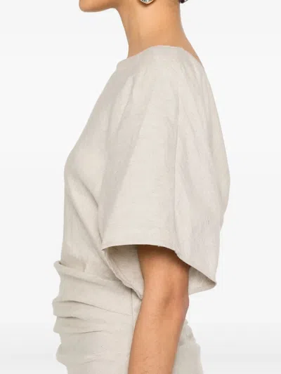 Staud Amelie Linen Midi Dress Natural In Multi