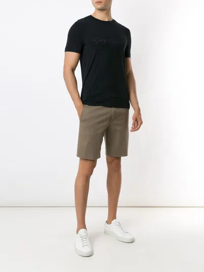 Giorgio Armani Asv Stretch-viscose T-shirt With Signature Logo In Black