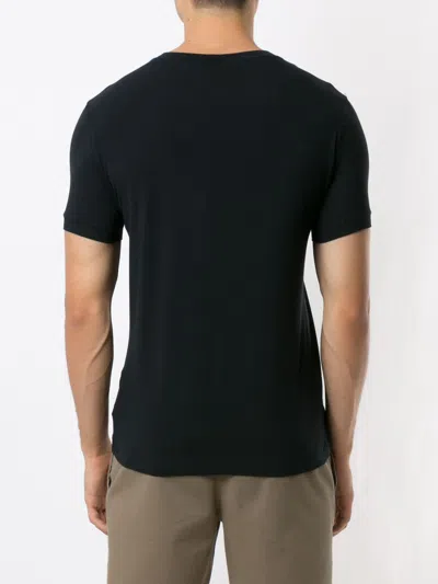 Giorgio Armani Asv Stretch-viscose T-shirt With Signature Logo In Black