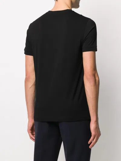 Giorgio Armani Crew-neck Printed Short Sleeve T-shirt In Black