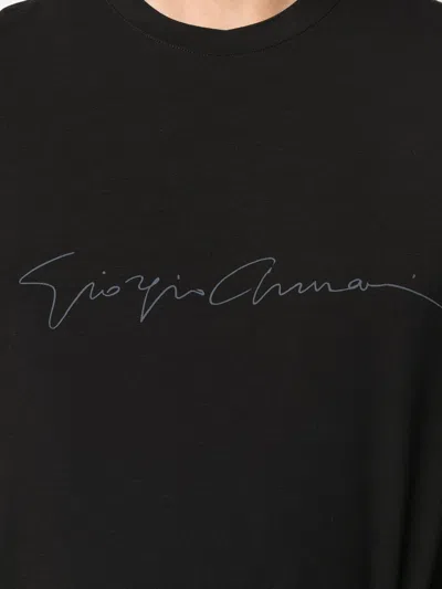 Giorgio Armani Crew-neck Printed Short Sleeve T-shirt In Black