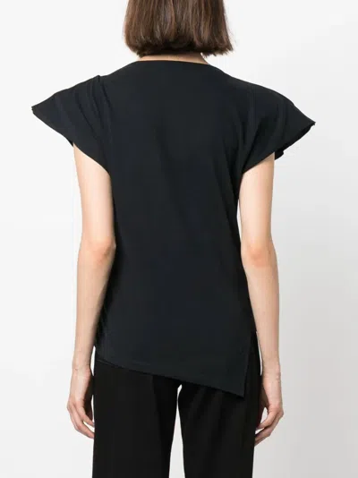 Isabel Marant Boat Neck Cap Sleeve Top With Shoulder Pads