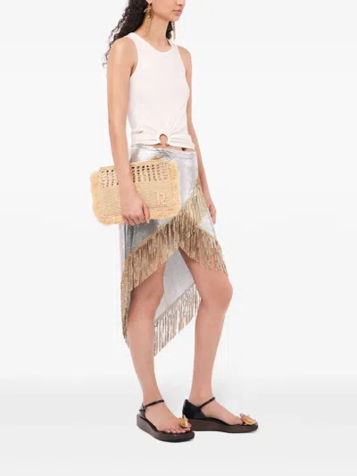 Rabanne Asymmetrical Tank Top With Gathering In White