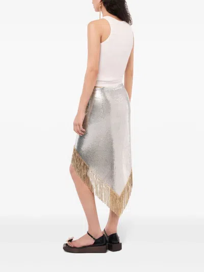 Rabanne Asymmetrical Tank Top With Gathering In White