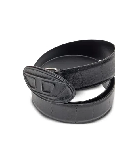 Diesel Black Belt With Logo
