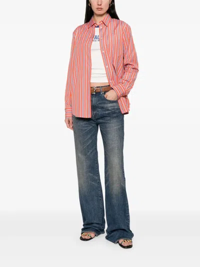 Etro Back Slit Striped Cotton Shirt