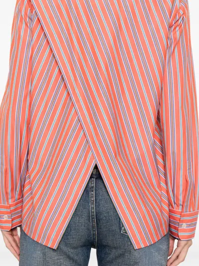 Etro Back Slit Striped Cotton Shirt