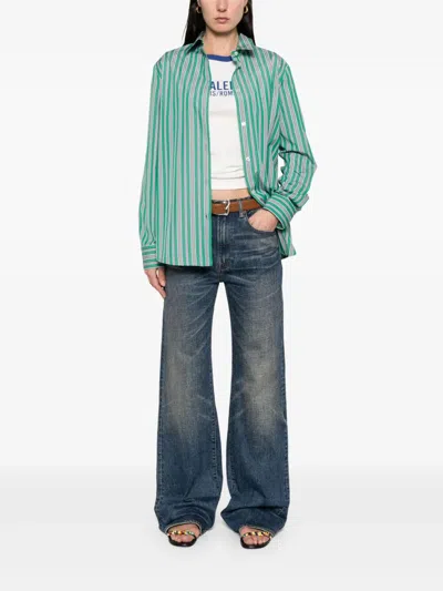 Etro Back Slit Striped Cotton Shirt