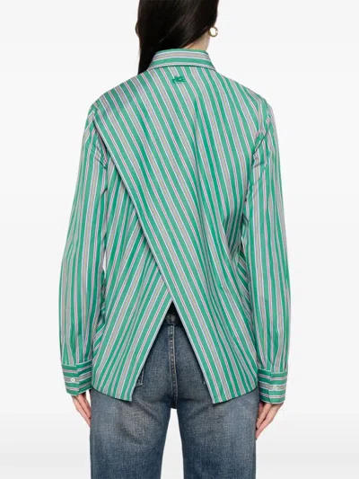 Etro Back Slit Striped Cotton Shirt