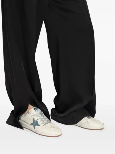 Golden Goose Ball Star Distressed Suede-trimmed Leather Sneakers In Neutral