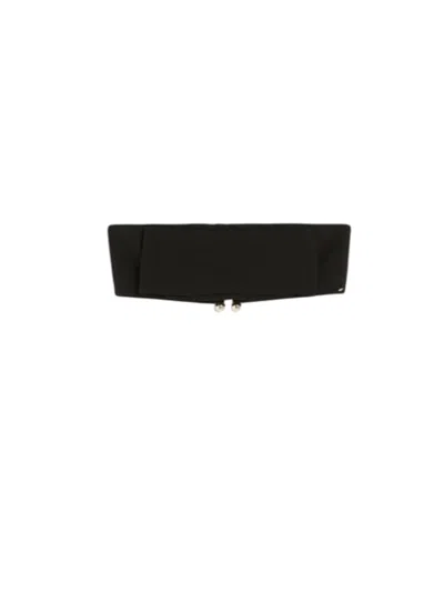 Sportmax Cropped Strapless Structured Top In Black