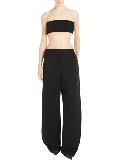 Sportmax Cropped Strapless Structured Top In Black