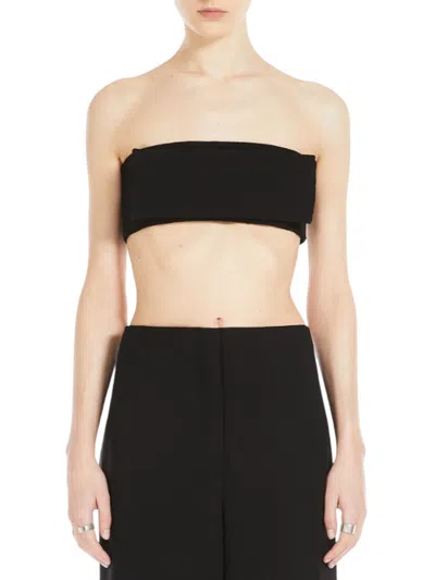 Sportmax Cropped Strapless Structured Top In Black