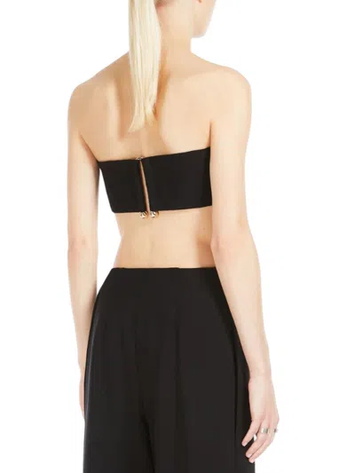 Sportmax Cropped Strapless Structured Top In Black