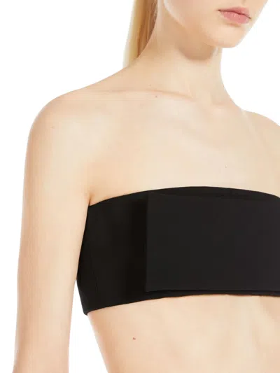 Sportmax Cropped Strapless Structured Top In Black