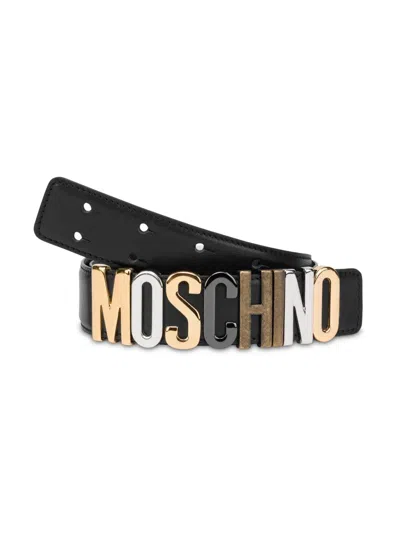 Moschino Adjustable Logo Cinrua Belt With Multi-tone Buckle