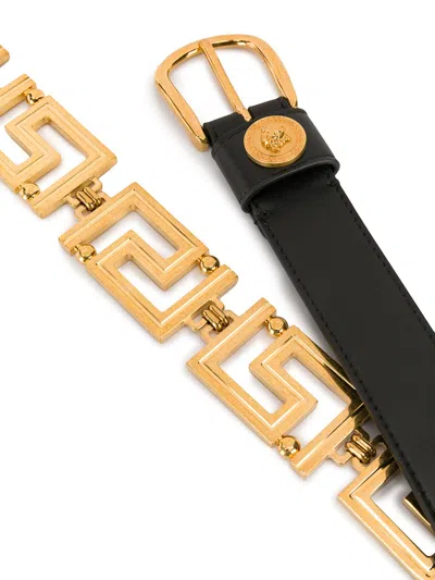 Versace Belt With Greek Key Buckle