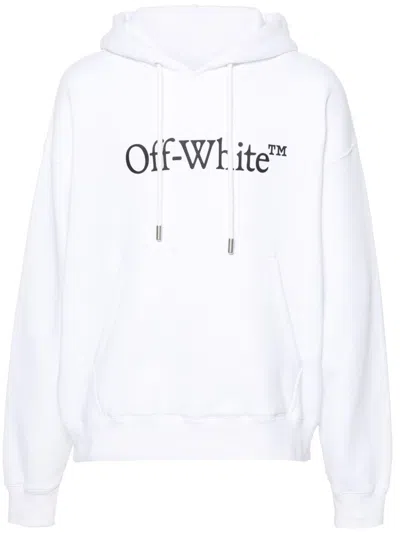 Off-white Cotton Sweatshirt Whit Frontal Logo Print In White