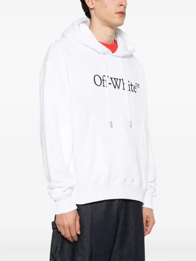 Off-white Cotton Sweatshirt Whit Frontal Logo Print In White