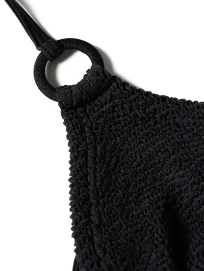 Hunza G Rings Detail Halter Neck Bikini Set In Black