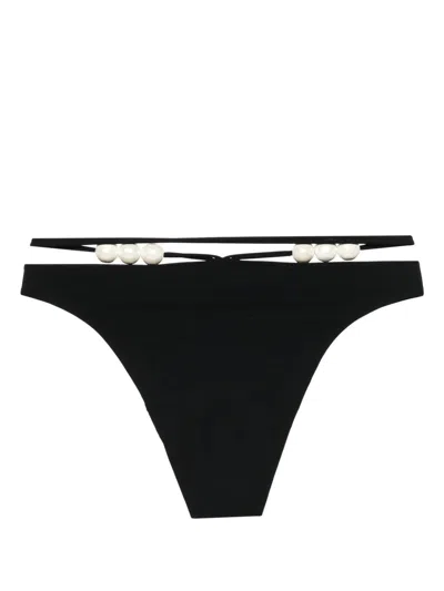 Magda Butrym Embellished Jersey Bikini Bottoms In Black