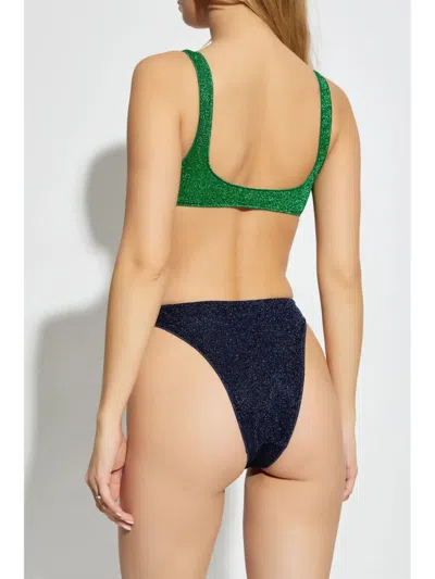 Oseree Oséree Lumiere Glittered Bikini Set In Green