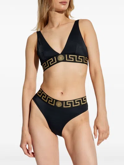 Versace Women Bikini Top With Logo Band