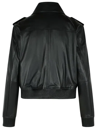 Michael Kors Leather Blouson In Black