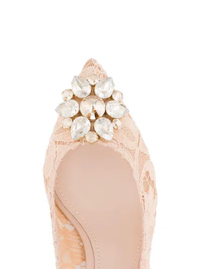 Dolce & Gabbana Powder Silk Calf Leather Heels In Gold