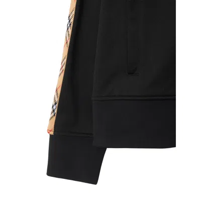 Burberry Checked Jacquard-trimmed Logo-embroidered Tech-jersey Track Jacket In Black