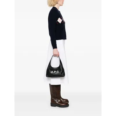 Apc A.p.c. Black Shoulder Bag With Magnetic Fastening