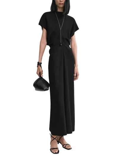 Totême Toteme Black Woven Dress With Loose Waist
