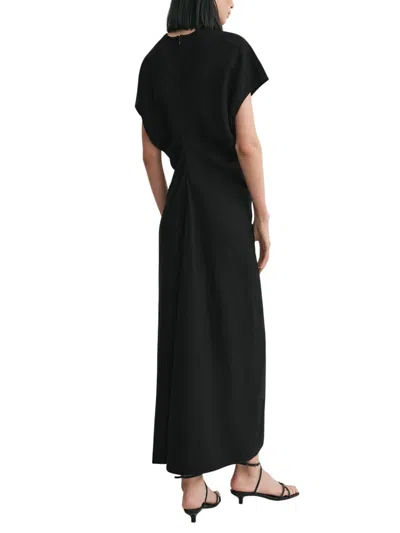 Totême Toteme Black Woven Dress With Loose Waist