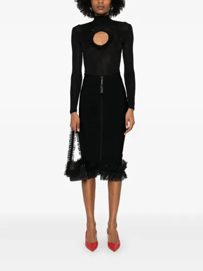 Christopher Kane X Self Portrait Bodysuit With Cut-out Detail In Black