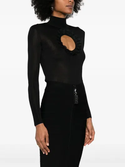 Christopher Kane X Self Portrait Bodysuit With Cut-out Detail In Black