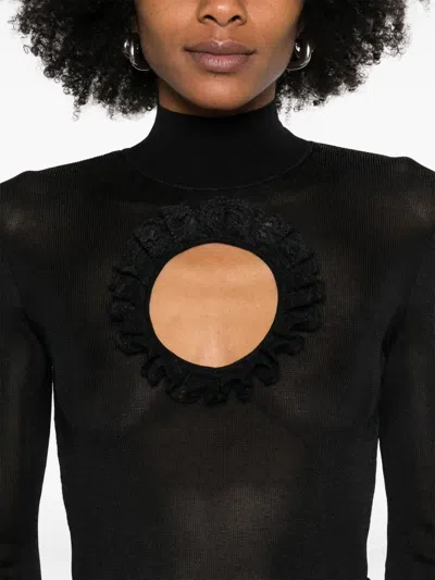 Christopher Kane X Self Portrait Bodysuit With Cut-out Detail In Black