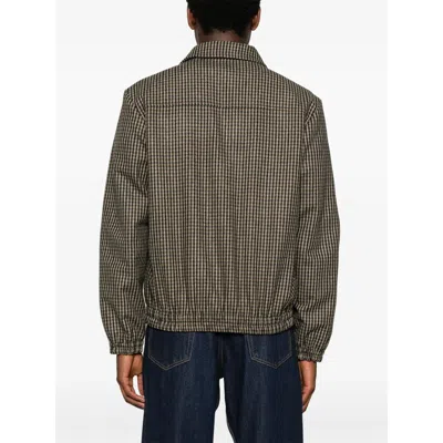 Apc Gilbert Checked Brushed Wool-blend Blouson Jacket In Brown