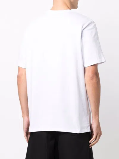 Msgm Logo Print Cotton  T-shirt In White