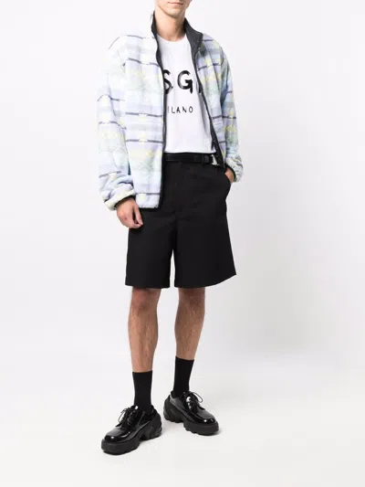 Msgm Logo Print Cotton  T-shirt In White