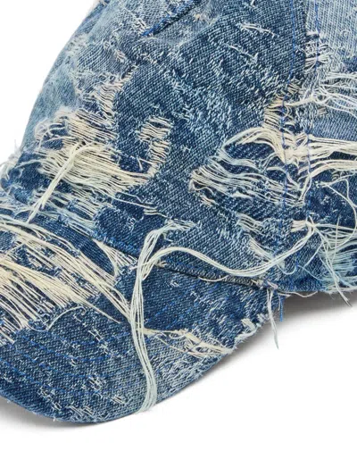 Diesel Curved Brim Distressed Ripped Worn Hat